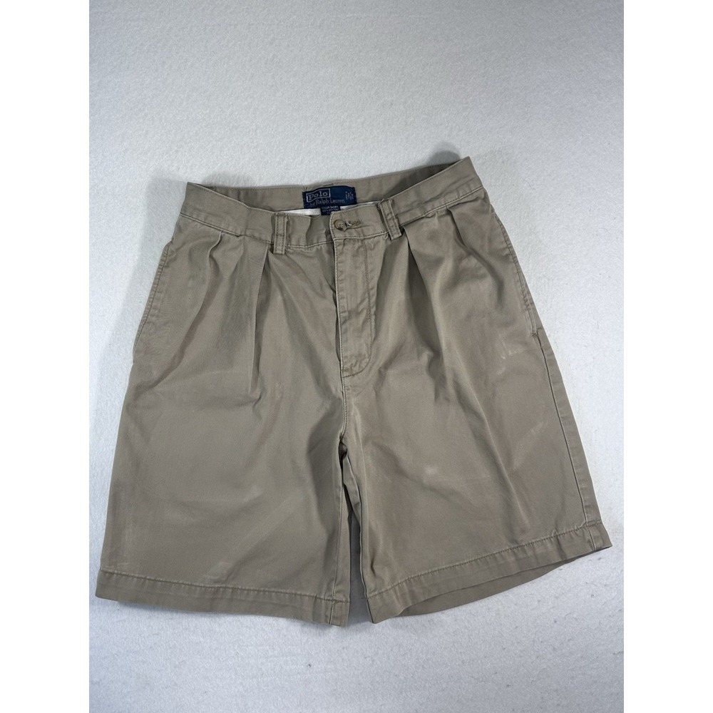 Polo Ralph Lauren Tyler Short Men's 30 Khaki Pleated Chino Cotton Shorts - Picture 2 of 9